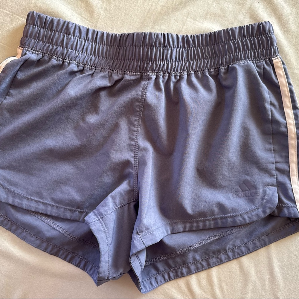 Adidas Women's‎ Pacer 3-Stripes Light Blue Running Shorts Size XS